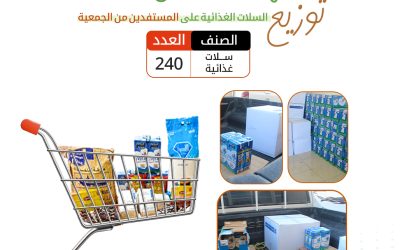 توزيع السلات الغذائية على المستفدين من الجمعية